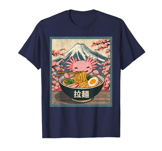 Axolotl Ramen Anime Shirt For Men Women Kids - Unisex, Anime, Axolotl, Ramen, Black, Small, Short Sleeve, T-Shirt