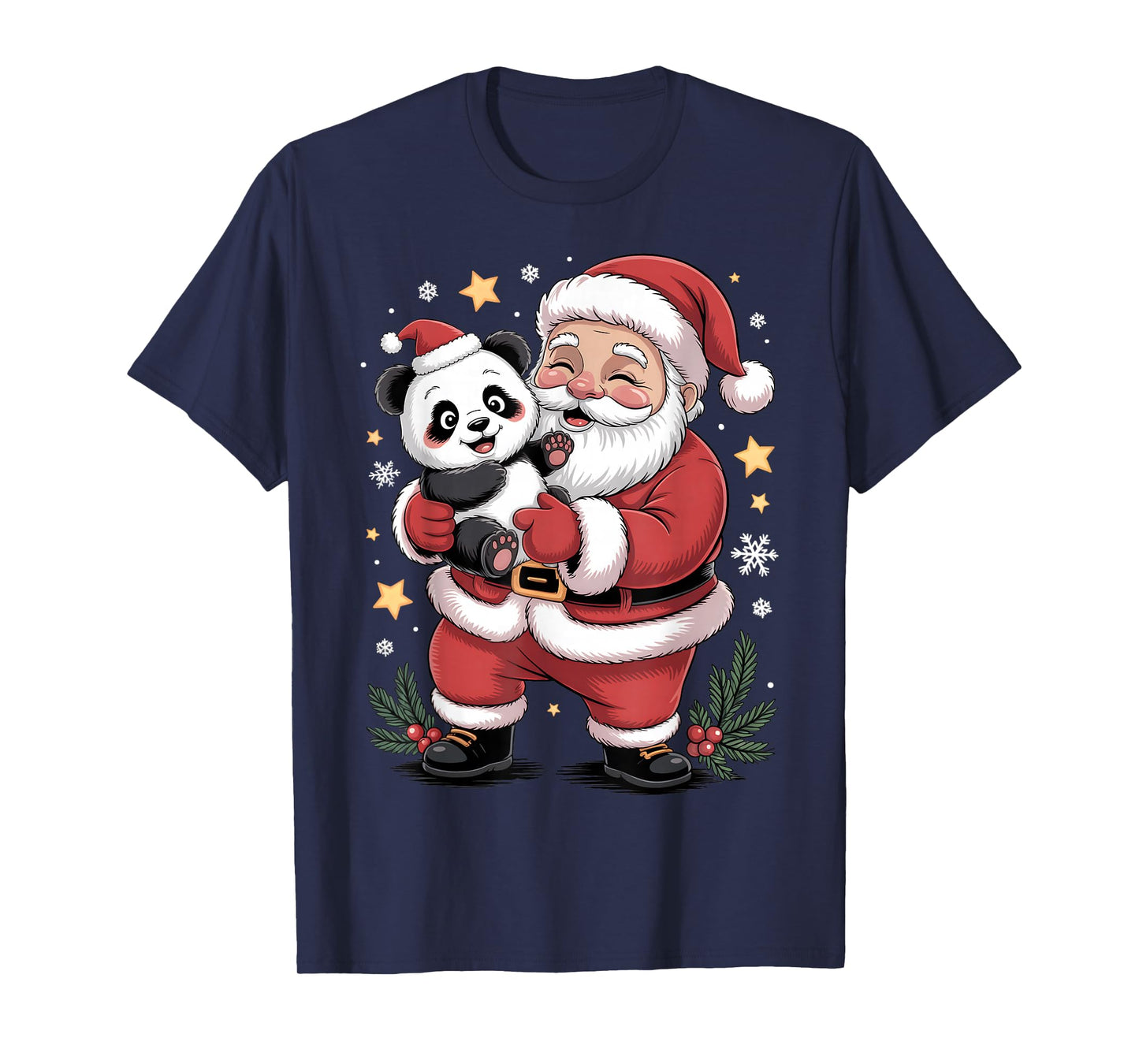Xmas Panda Santa Christmas Holiday Cartoon Funny Kids Gifts T-Shirt