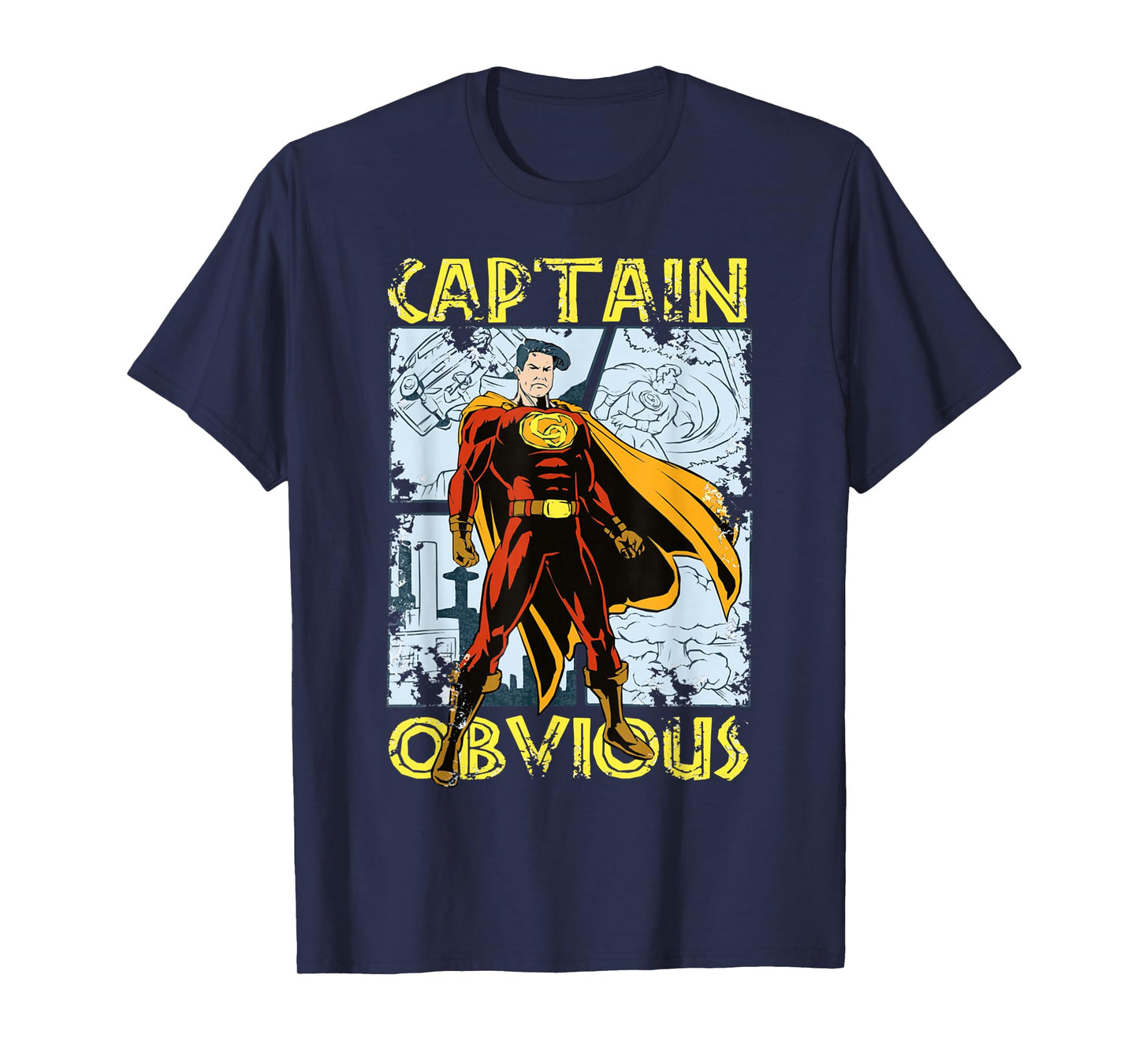 Captain Obvious – Funny Retro Comic Style Superhero Design T-Shirt