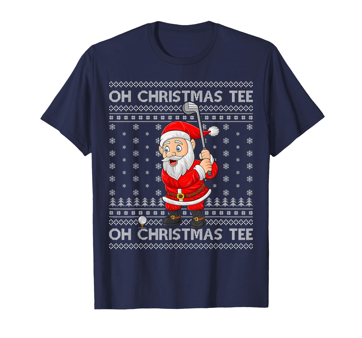 Golf Oh Christmas Tee Santa Playing Golf Golfer Ugly Xmas T-Shirt