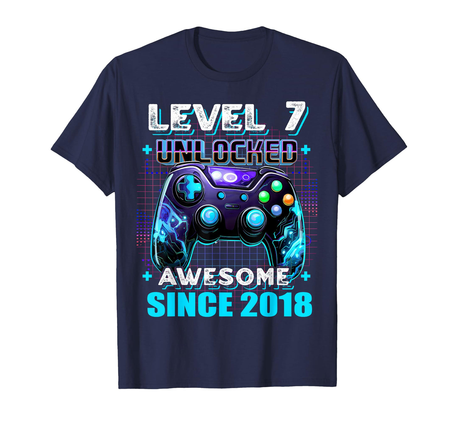 7th Birthday Boy Level 7 Gamer 7 Year Video Game Party T-Shirt