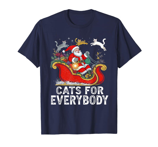 Cats for Everybody Santa's Purrfect Christmas T-Shirt