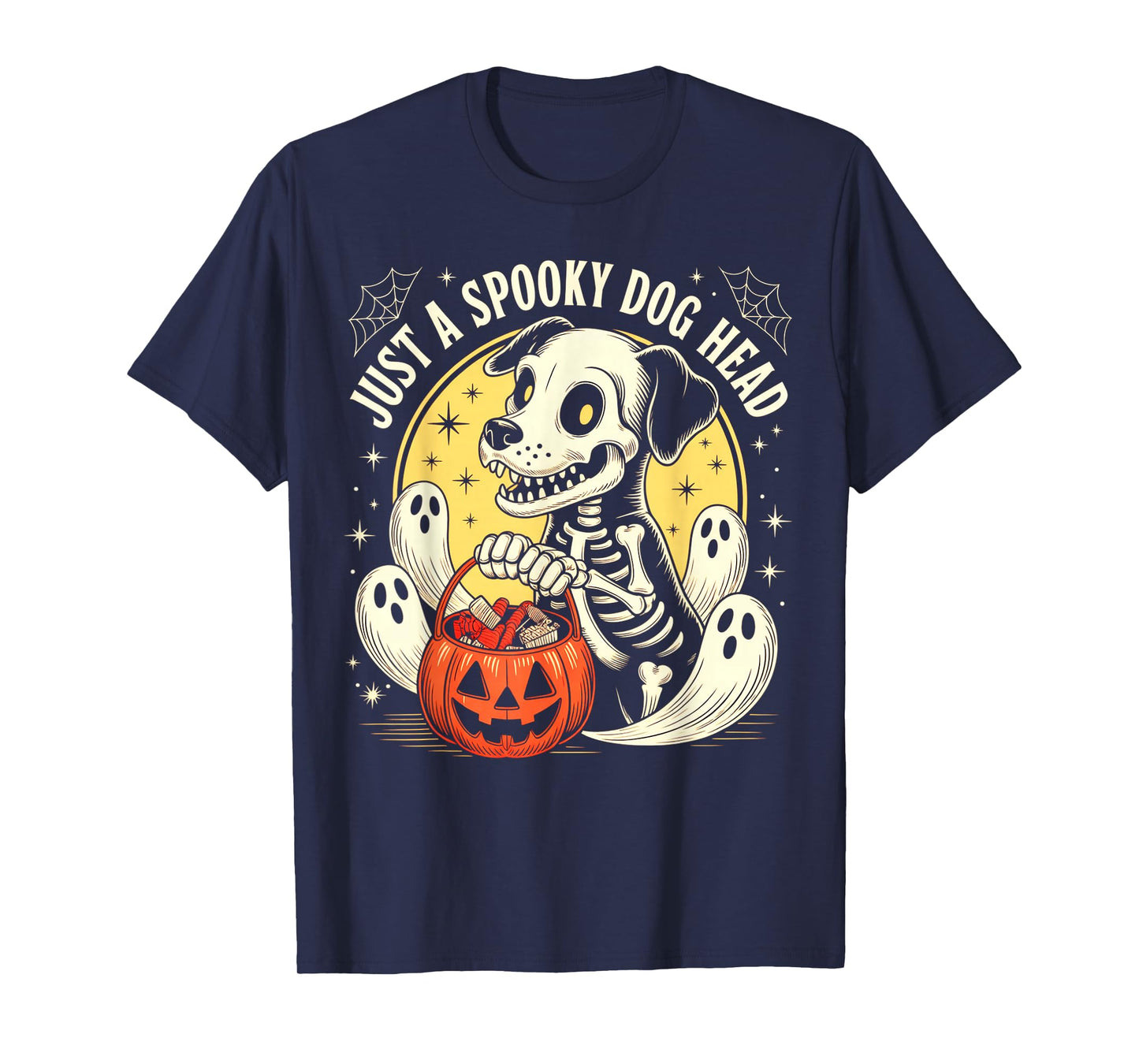 Funny Dogs Lovers Just A Spooky Boo Halloween Dog Pumkin T-Shirt