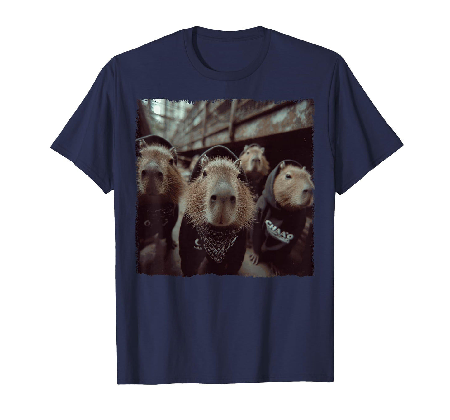 Funny Graphic Capybara Gangster Funny T-Shirt