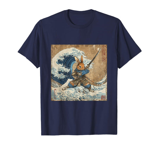 Bunny Rabbit Samurai Warrior Vintage Japanese Art Anime T-Shirt