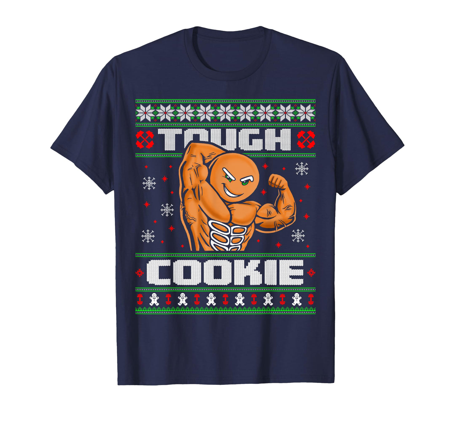 Gingerbread Man Funny Christmas Workout Gym Ugly Sweater T-Shirt