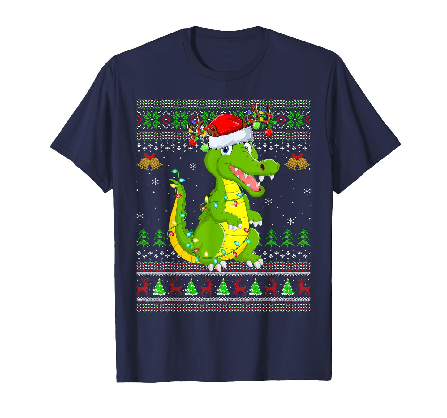Crocodile Alligator Ugly Christmas Sweaters Santa Cute Xmas T-Shirt