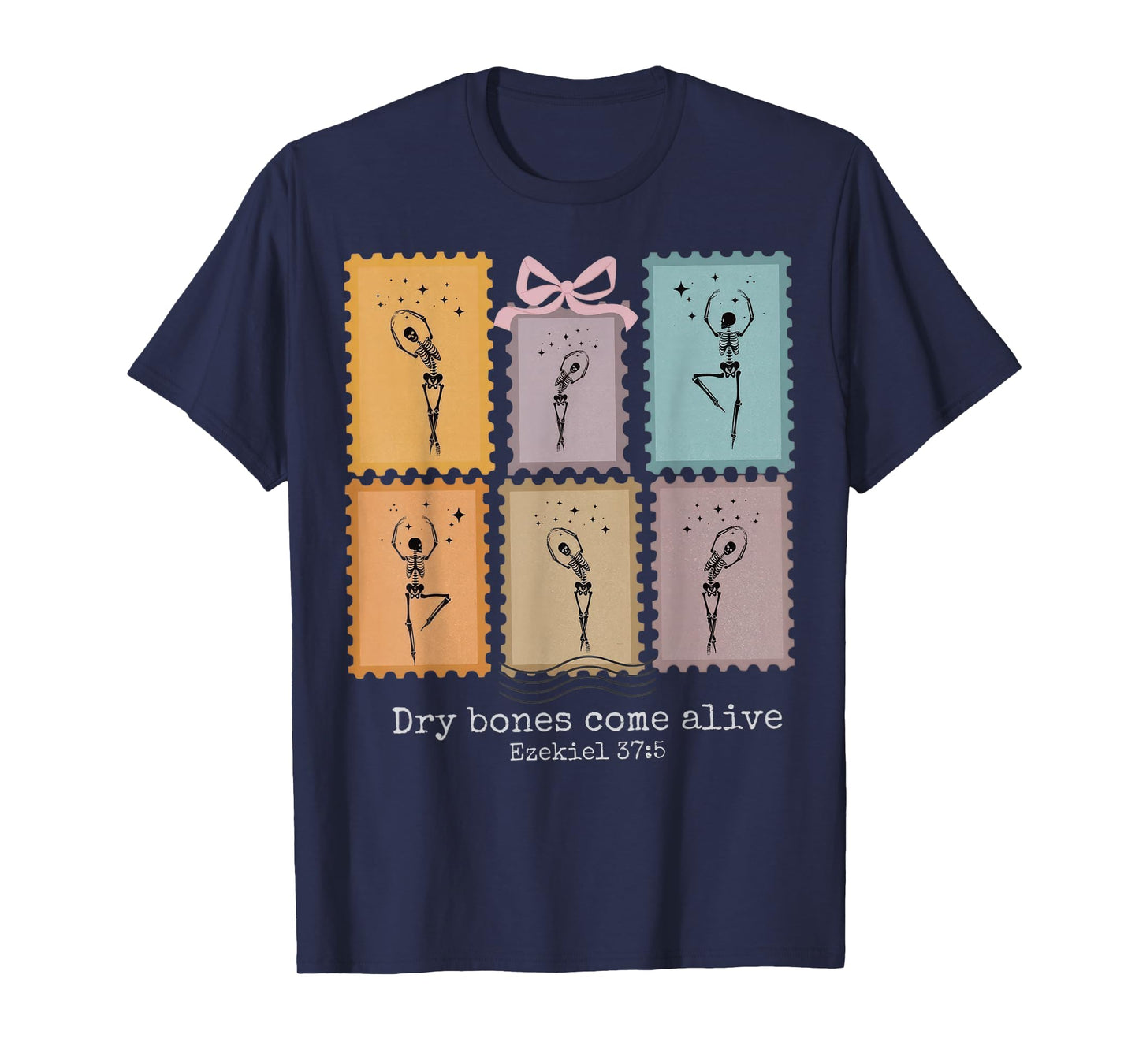 Retro Dry Bones Come Alive Ezekiel 37:5 Ballet Skeleton T-Shirt