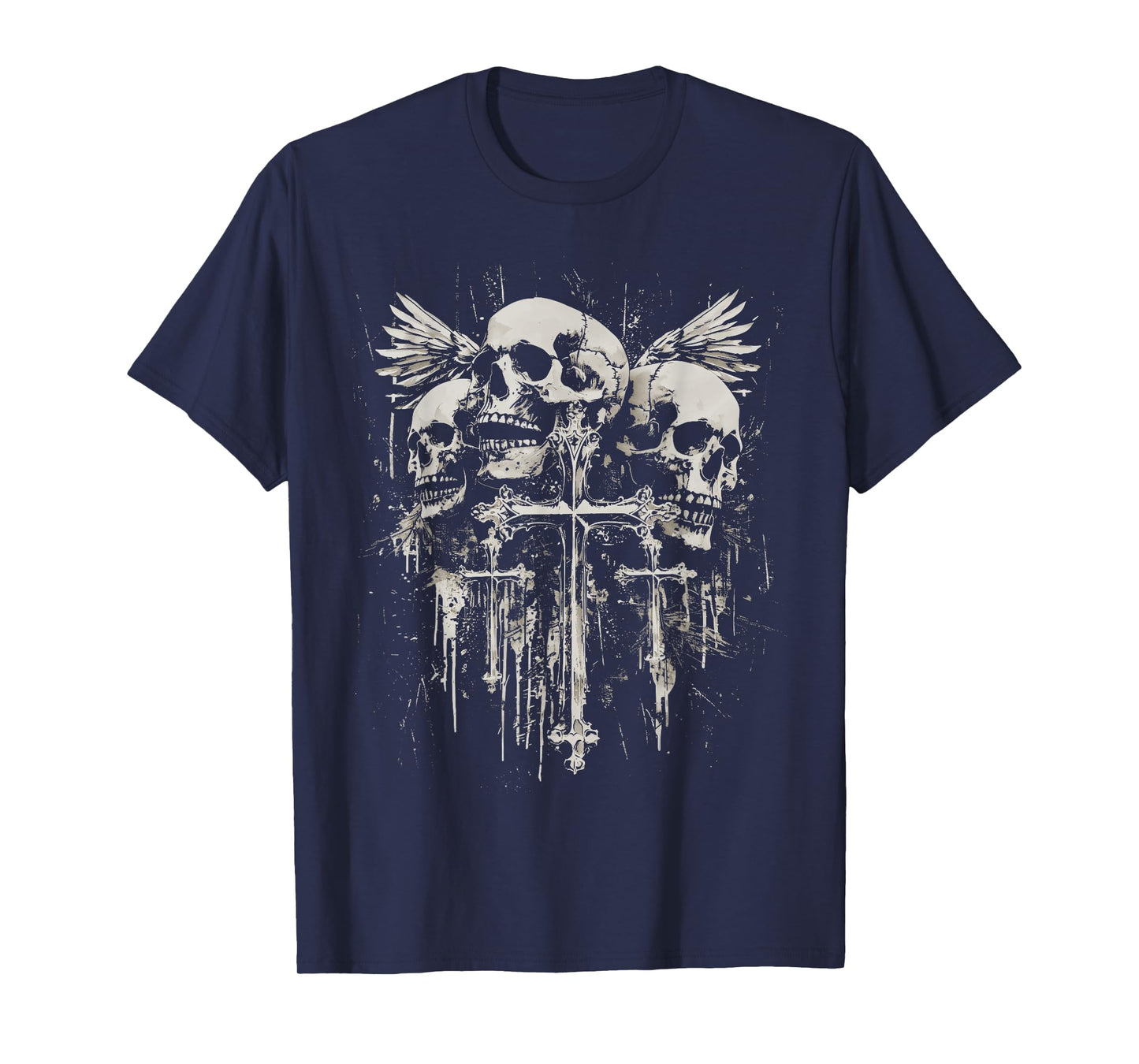 Skull Cross Y2K Goth Alt Grunge Gothic Emo Aesthetic T-Shirt