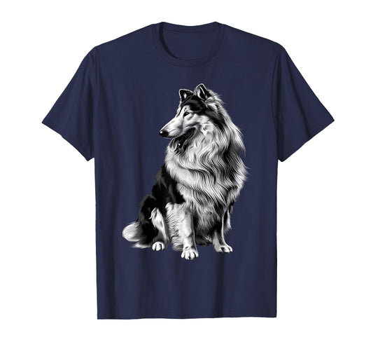 Cute Animal Paw Dog Mom Vintage Pet Lover Funny Rough Collie T-Shirt