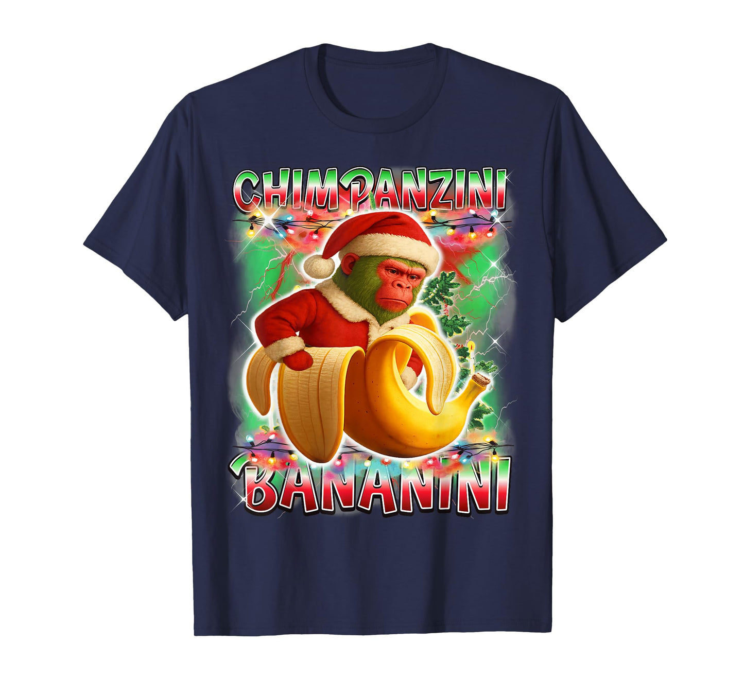 Chimpanzini Bananini Santa Claus Italian Brainrot Christmas T-Shirt