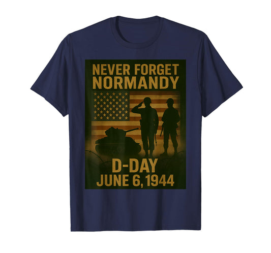 D-Day 81st Anniversary Normandy 1944 Military Tribute Men T-Shirt
