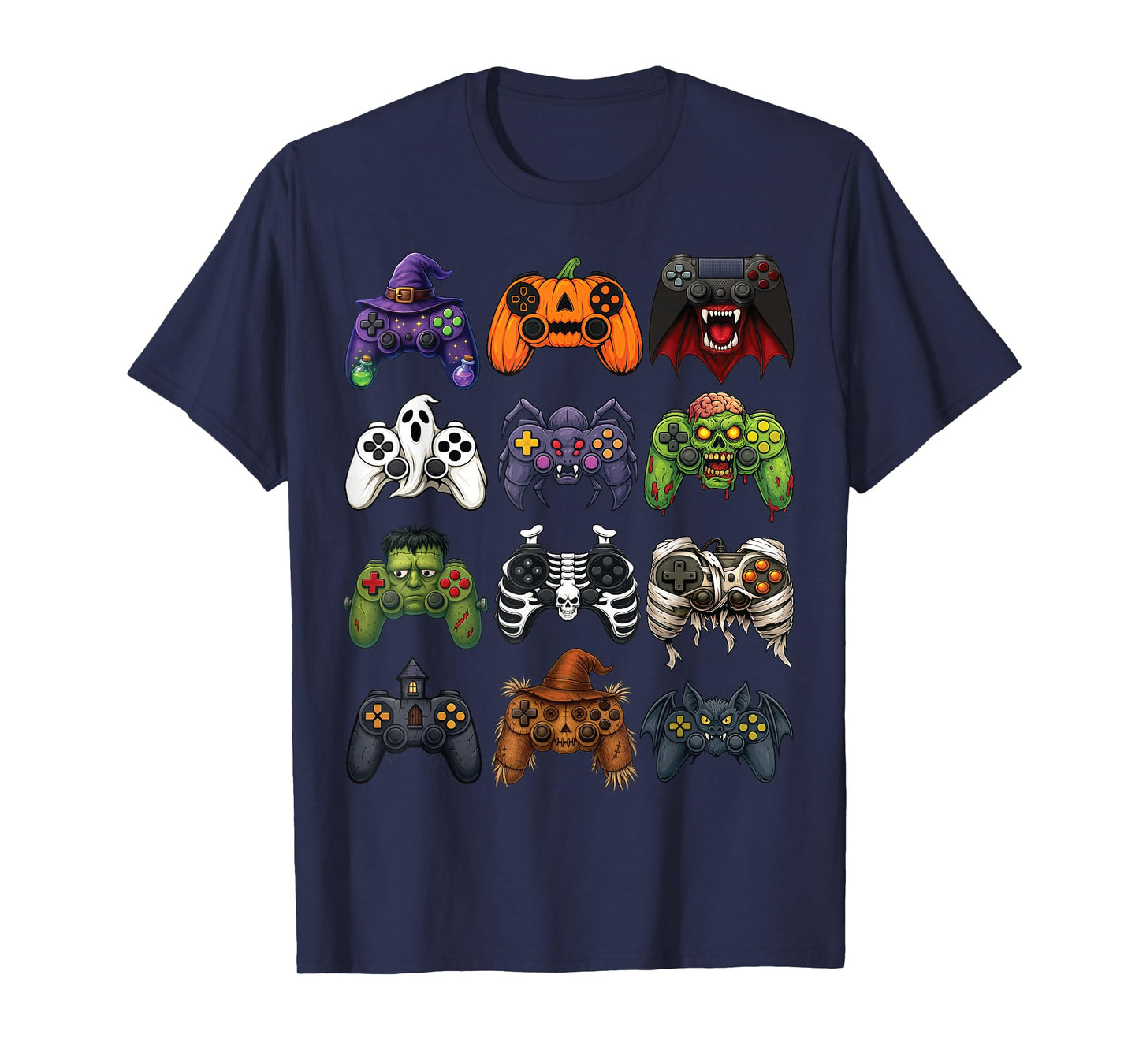 Halloween Gaming Controllers Jack O Lantern Pumpkin Witch T-Shirt