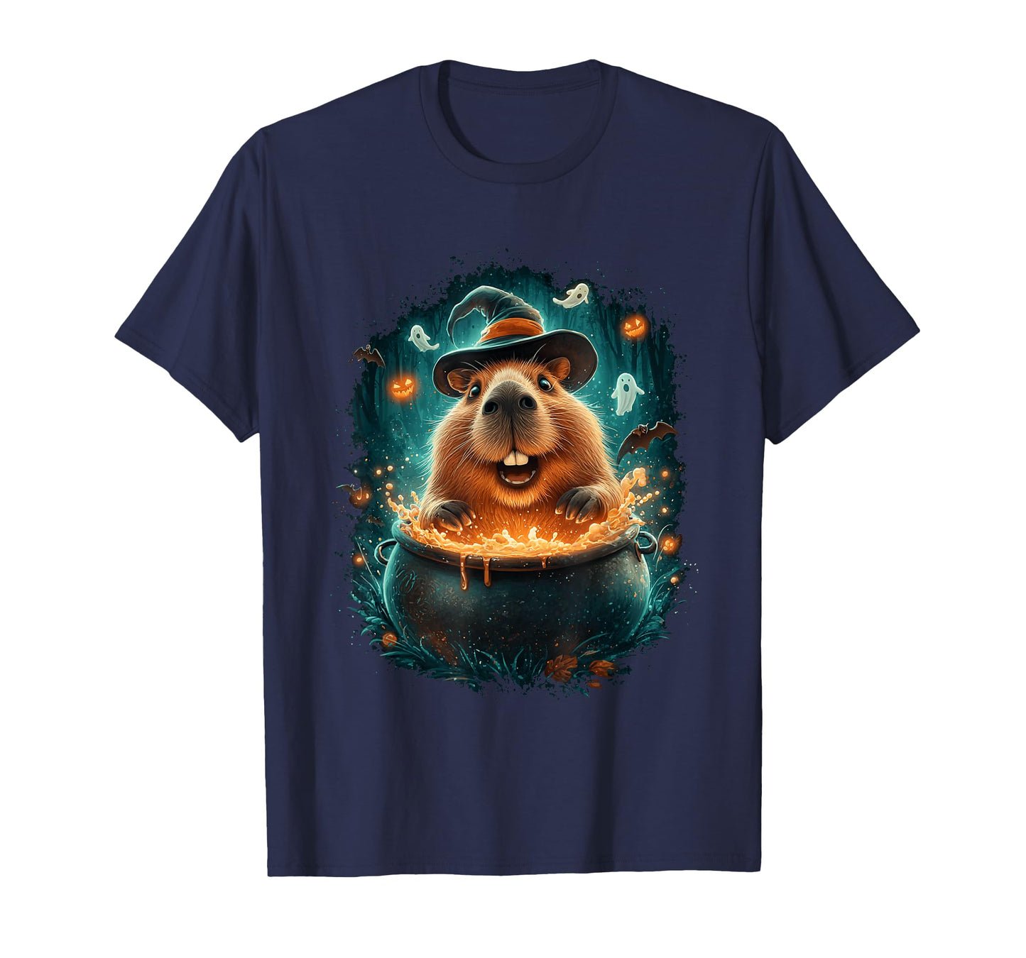 Witch Capybara Halloween Magic Hat T-Shirt