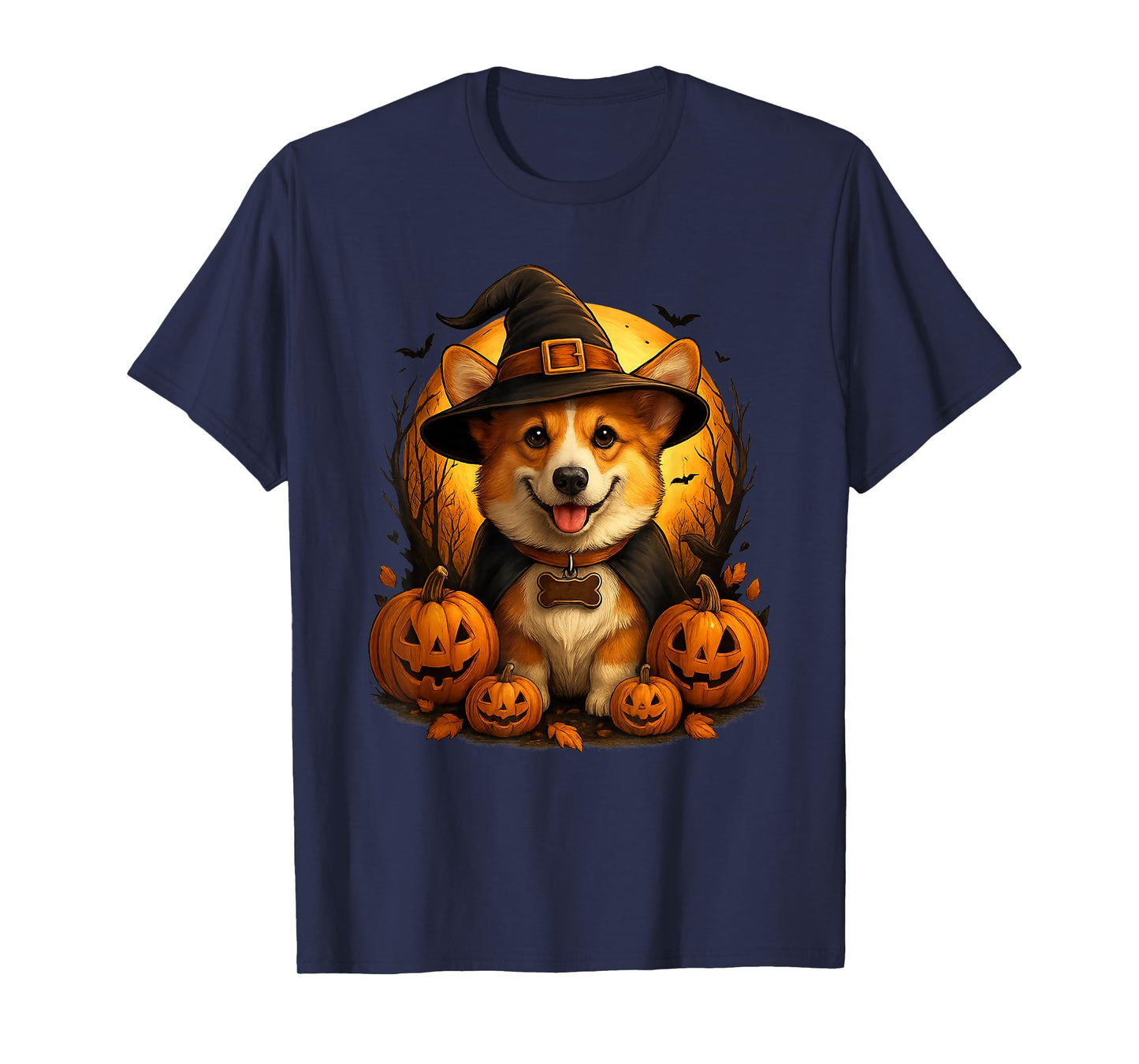Corgi Halloween Witch Dog Pumpkin Fall Dog Lovers T-Shirt