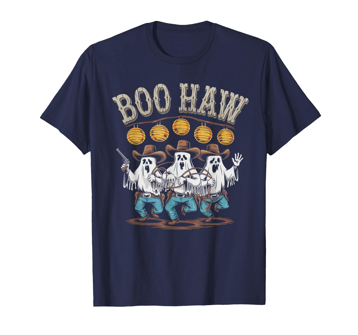 Halloween Costume Boo Haw Witch Skeleton Scary Rodeo Western T-Shirt