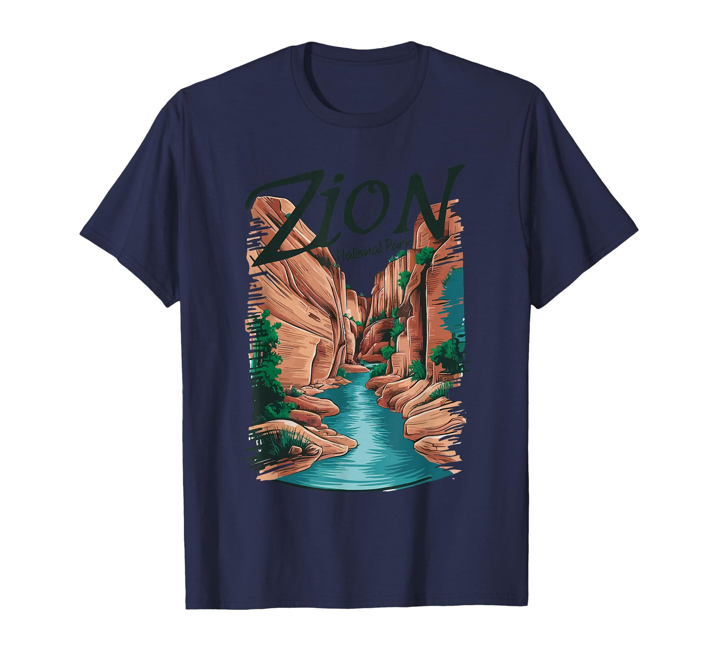 Retro Zion National Park The Narrows Vintage Womens Mens T-Shirt