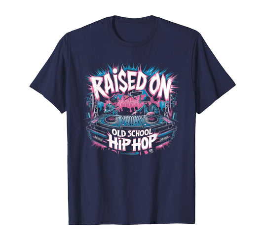 RAISED ON OLD SCHOOL Graffiti Rap HIP HOP Tshirt Cassette T-Shirt