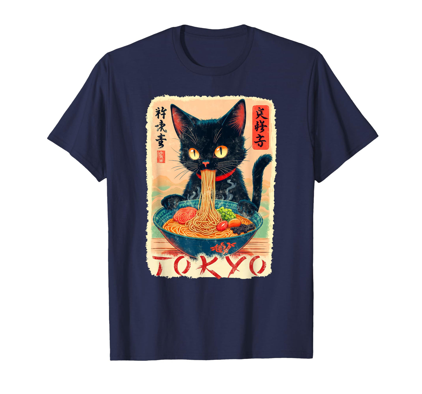 Tokyo cat Ramen Noodles Japanese Culture T-Shirt