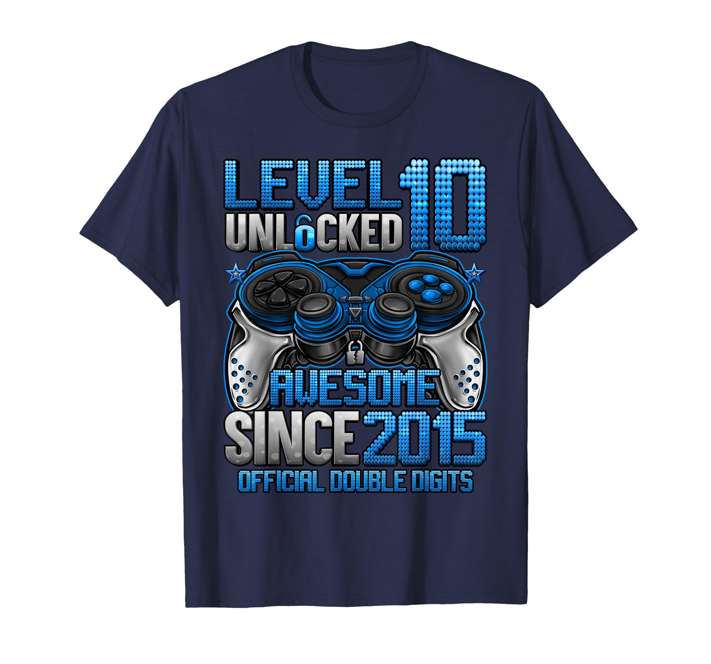 Official Double Digits Level 10 Unlocked 10th Birthday Boy T-Shirt