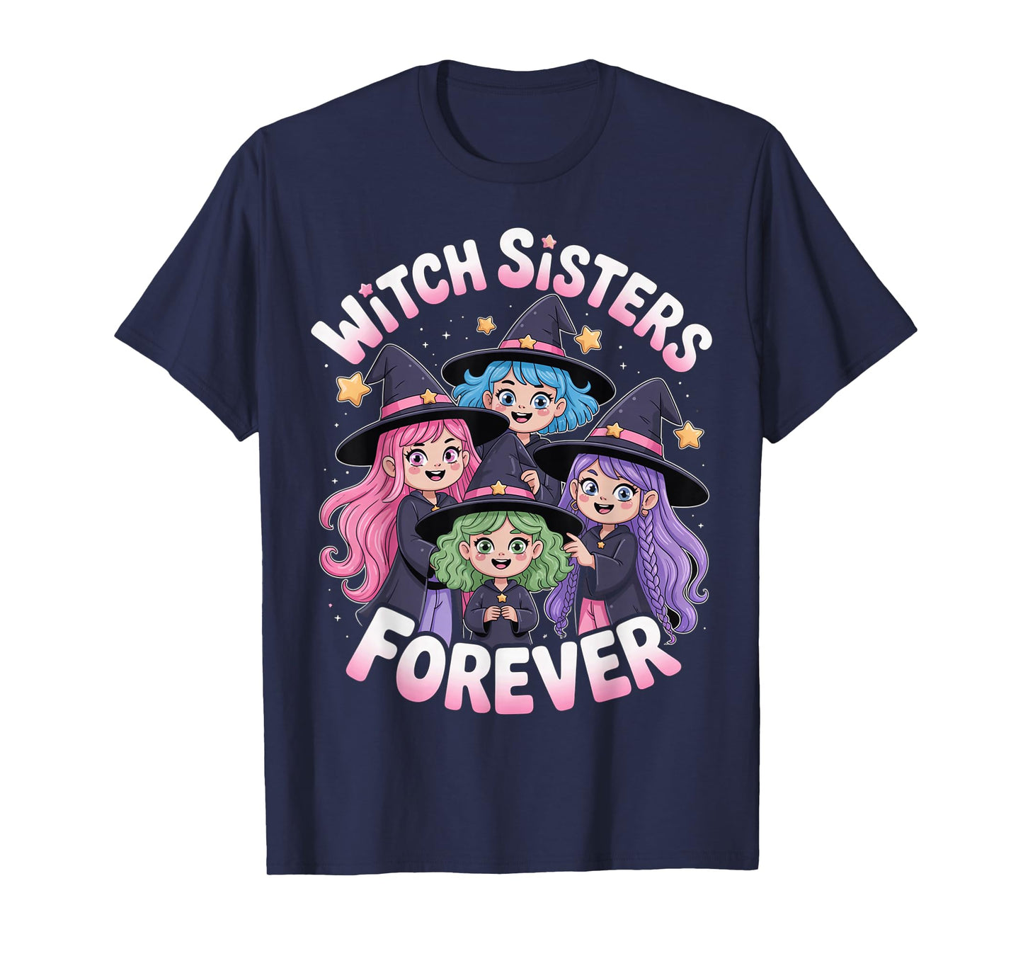 Witch Sisters Forever Matching Halloween Sorority Bestie BFF T-Shirt