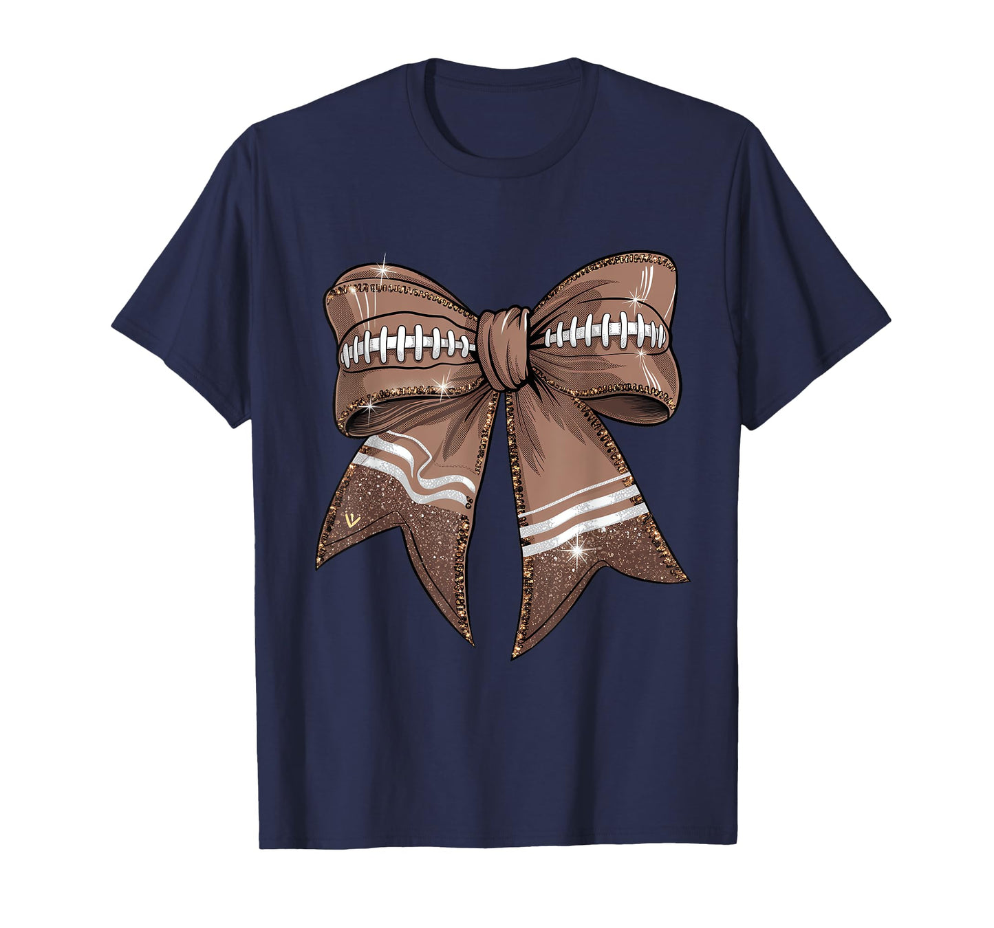 Coquette Bow Pumpkin American Football Thanksgiving Autumn T-Shirt