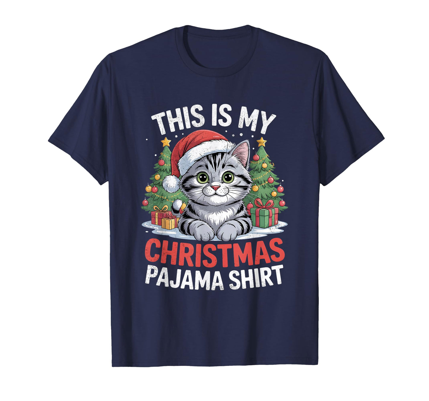 Cat This is My Christmas Pajama T-Shirt