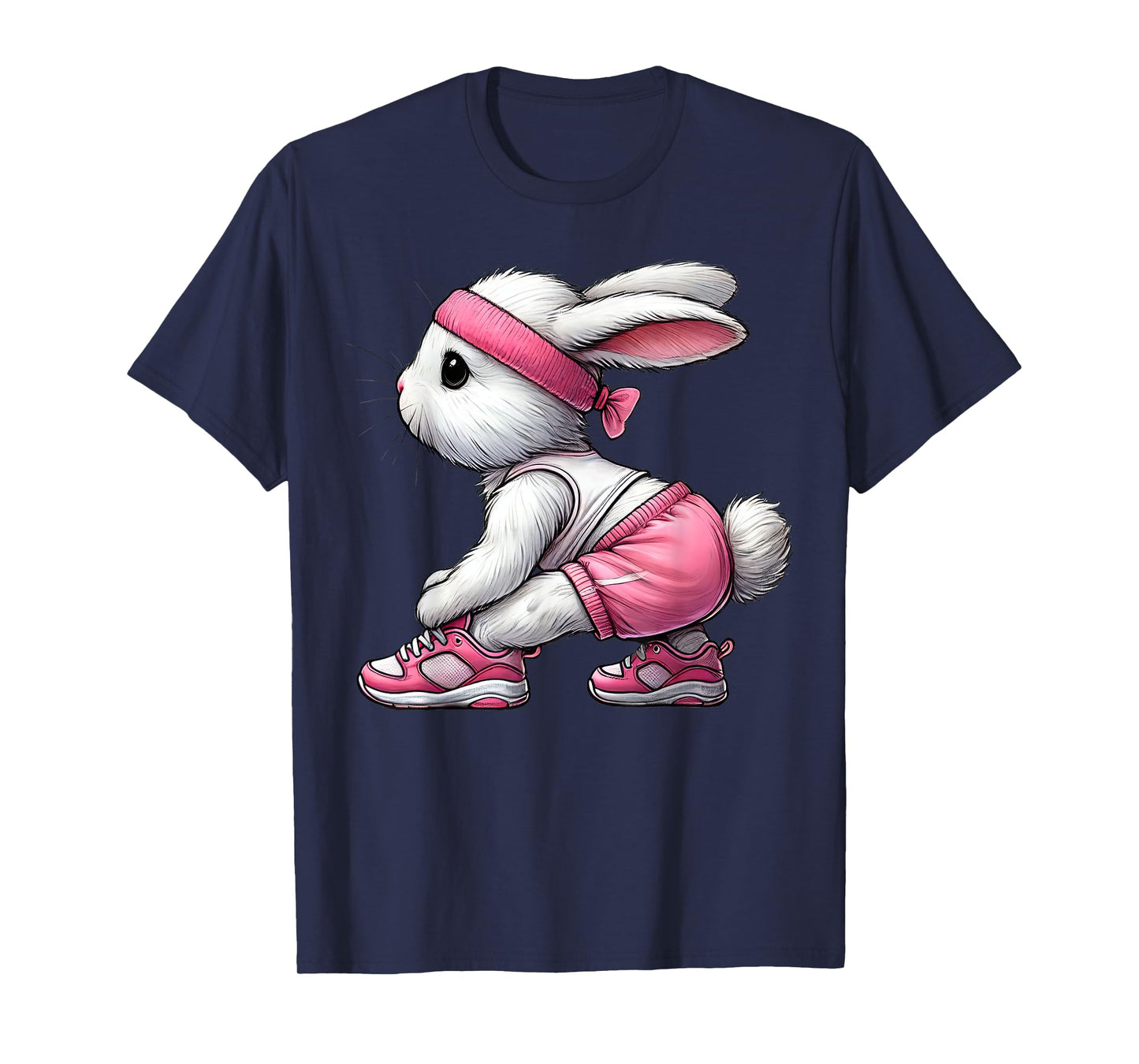 Easter Bunny Exercising Gym Fitness Workout Training T-Shirt