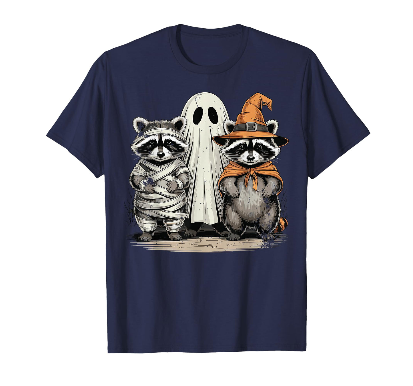 Cute Halloween Raccoon Ghost Witch Costume T-Shirt