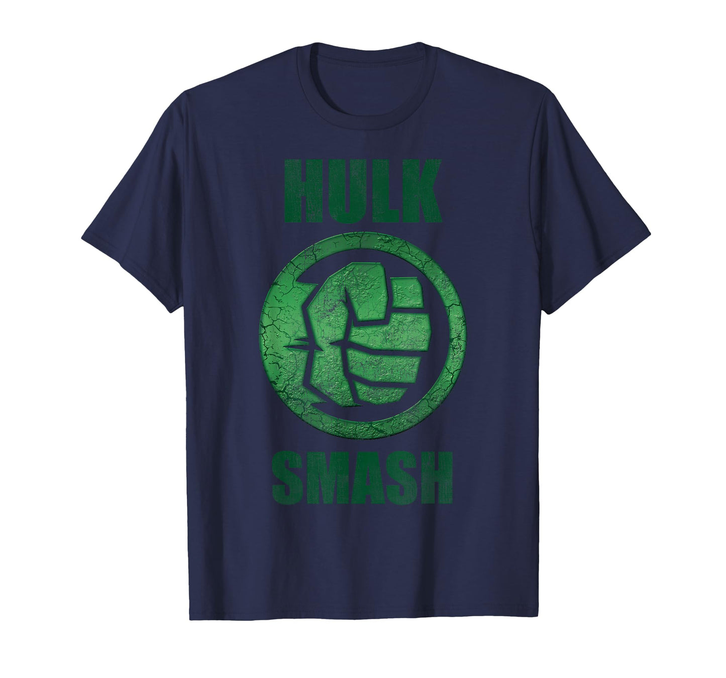 Marvel Hulk Smash Fist Circle Logo Green Stone Poster T-Shirt