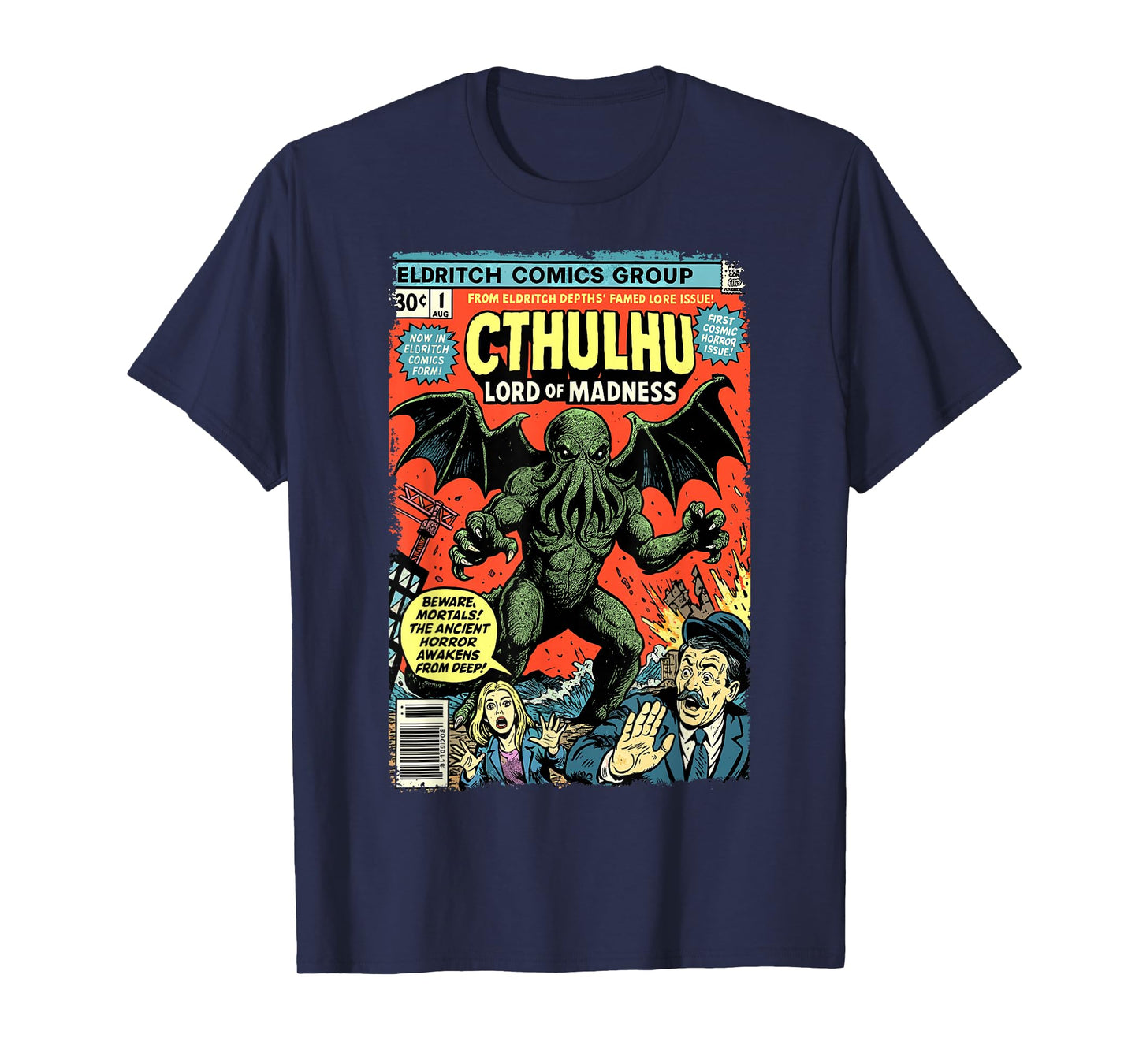 Cthulhu Lord of Madness, Vintage Comic Book Cover T-Shirt