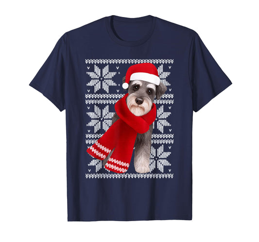 Schnauzer Ugly Christmas Holiday Dog Lover T-Shirt