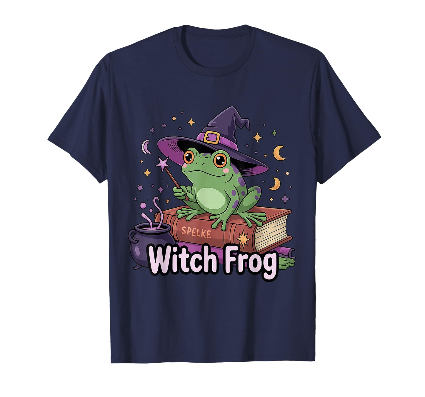 Funny Witch Frog Hat Cute Spooky Halloween Costume Matching T-Shirt