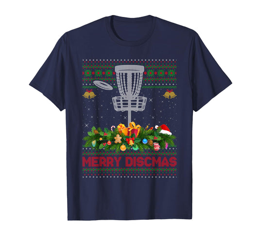 Disc Golf Christmas Pajamas Ugly Xmas Sweaters Merry Discmas T-Shirt
