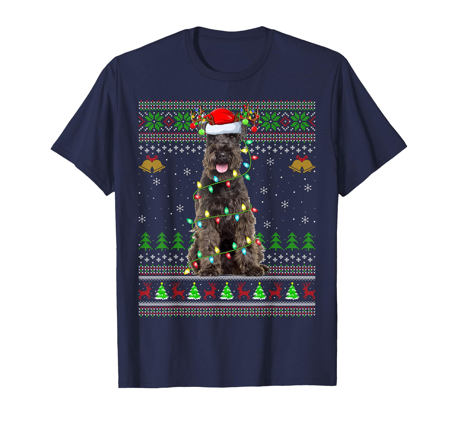 Schnauzer Dog Ugly Christmas Sweaters Holiday Santa Xmas T-Shirt