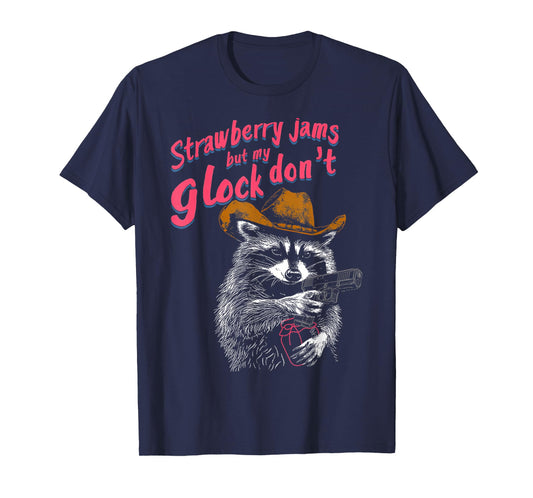 Strawberry Jams But My Don't Funny Raccoon T-Shirt