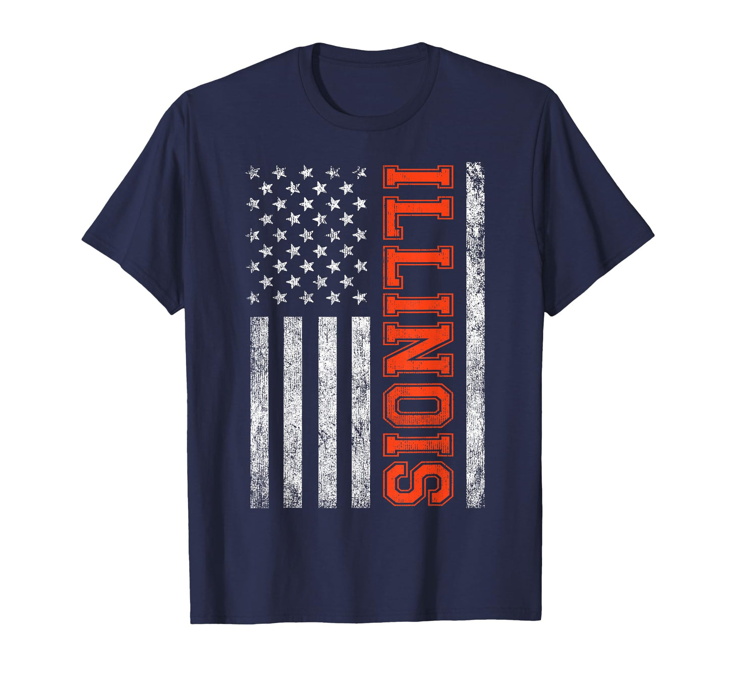 Retro Illinois Tee Vintage Illinois Orange Blue Throwback IL T-Shirt