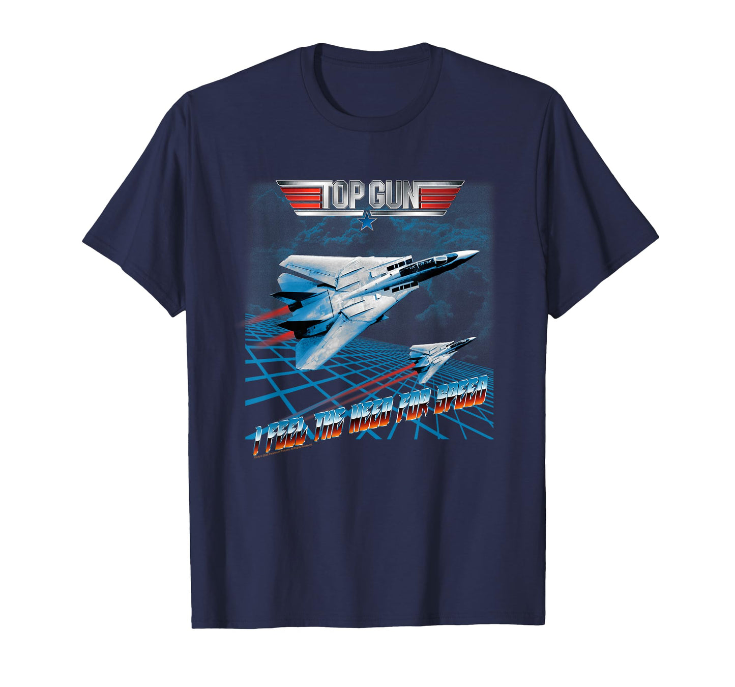 Top Gun Retro Chrome The Need for Speed Action Movie T-Shirt