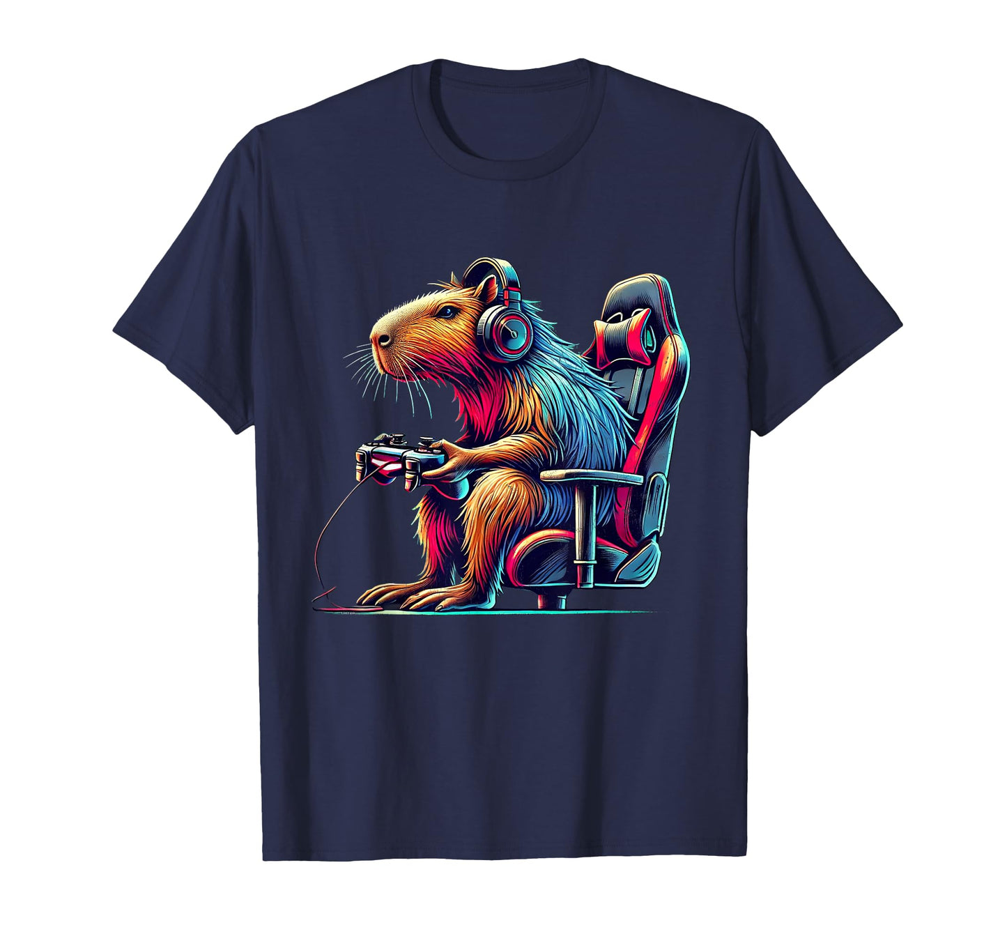 Funny Capybara Gaming Retro Rodent Capybara Video Games T-Shirt