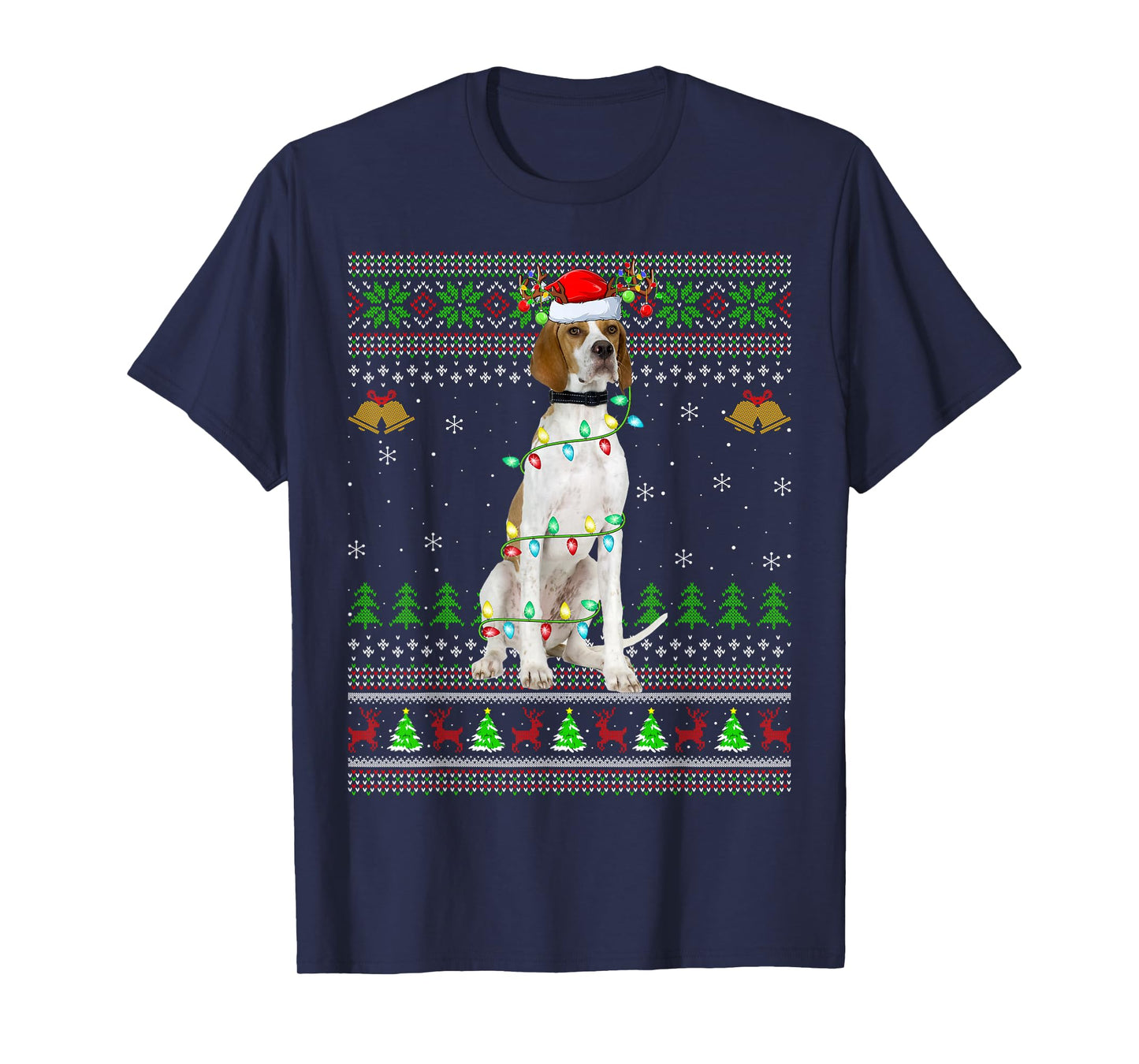 English Pointer Dog Ugly Christmas Sweaters Holiday Xmas T-Shirt