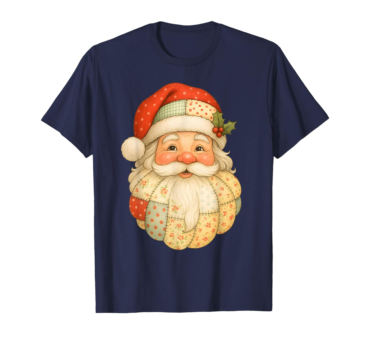 Santa Patchwork Christmas T-Shirt