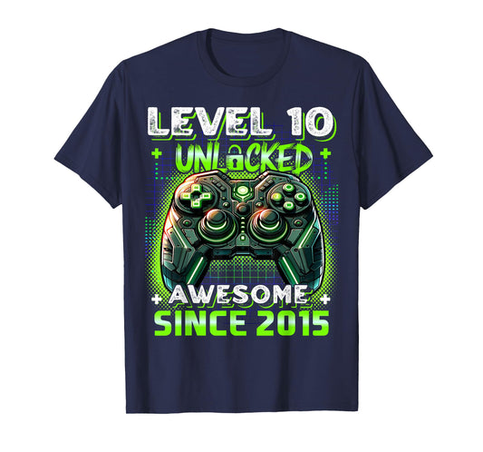 10th Birthday Boy Level 10 Gamer 10 Year Video Game Party T-Shirt