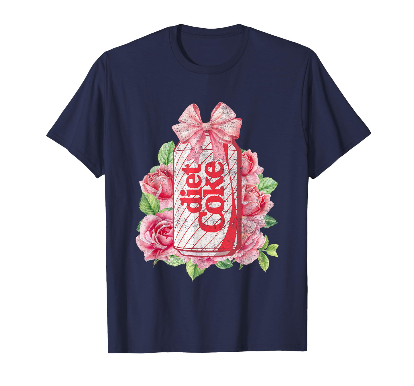 Coca-Cola Diet Coke With Pink Bow Floral Logo Vintage T-Shirt