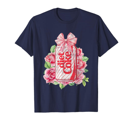 Coca-Cola Diet Coke With Pink Bow Floral Logo Vintage T-Shirt