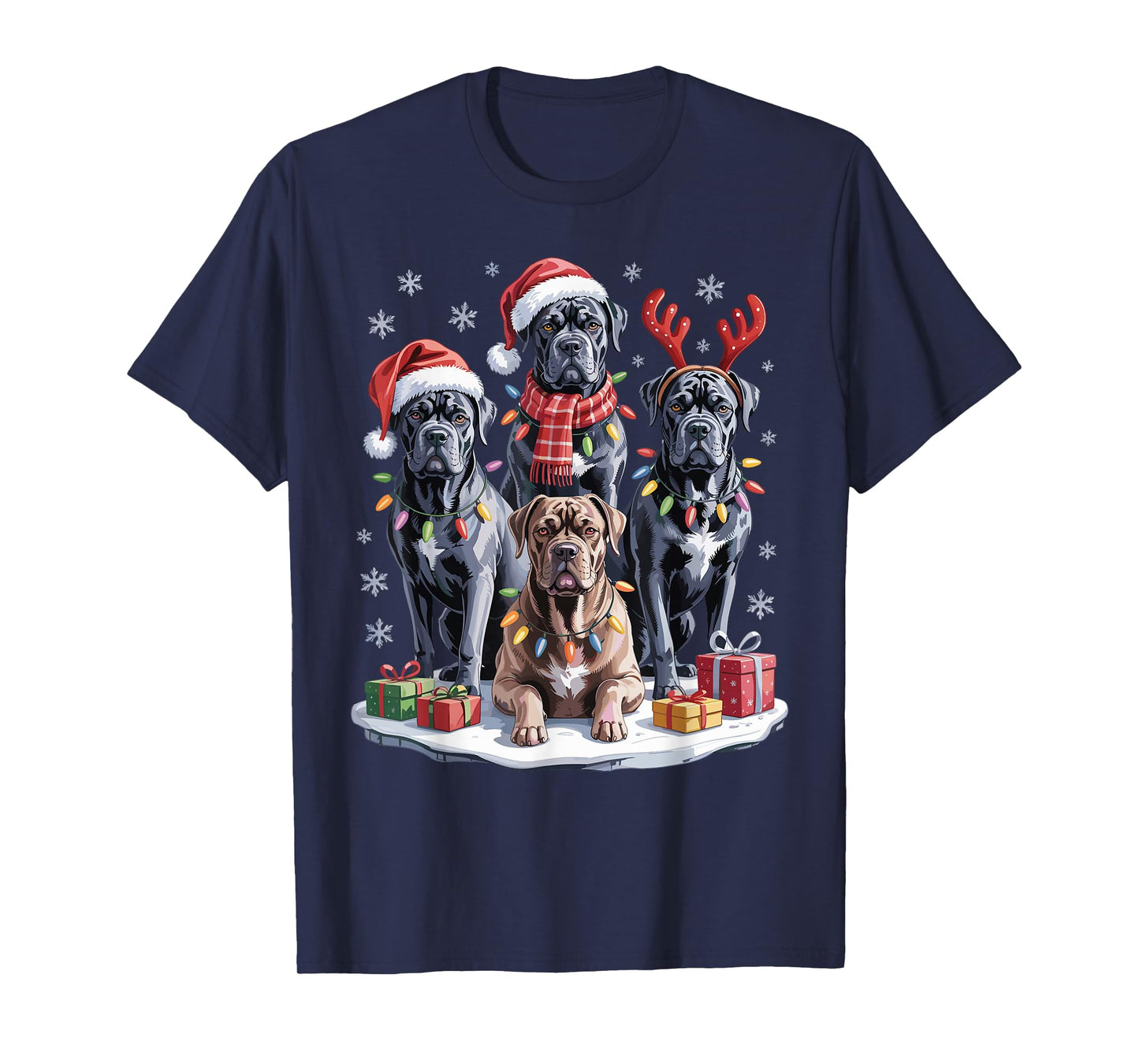 Cute Cane Corso Christmas Puppies Dog Lovers Funny Holiday T-Shirt
