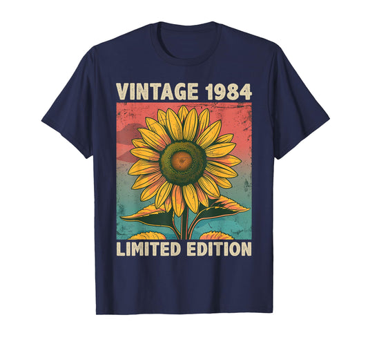 41 Years Old Gift Vintage 1984 Sunflower Lover 41st Birthday T-Shirt