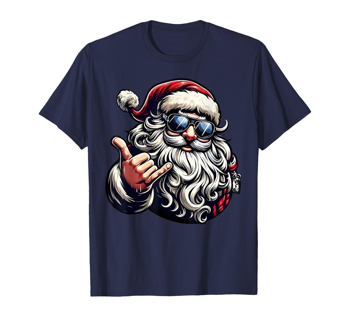 Funny Santa Sunglasses Merry Christmas Family Pajama Holiday T-Shirt