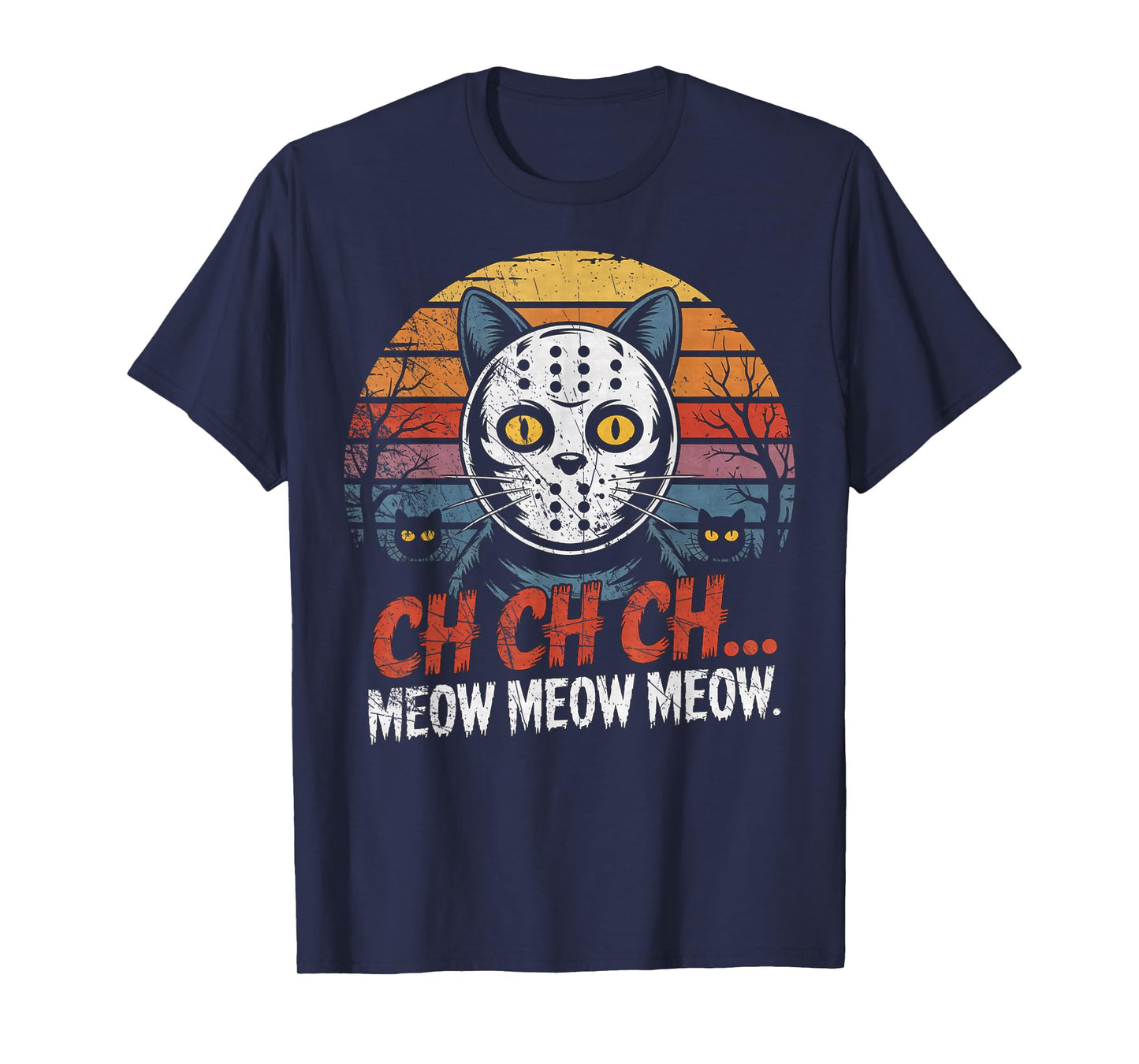 Vintage Retro Halloween Cat T-Shirt