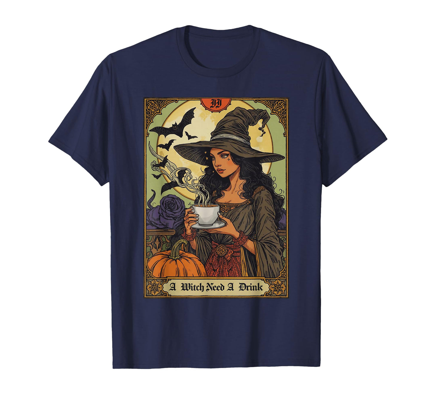Vintage Halloween Witch Pumpkin Spice Latte Syrup Creamer T-Shirt