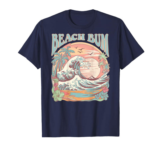 Retro Beach Bum Surf Wave Vintage Tropical Sunset Aesthetic T-Shirt